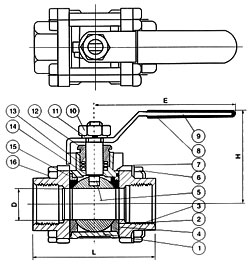 三片式球閥結(jié)構(gòu)圖紙 三片式球閥結(jié)構(gòu)圖紙