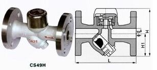CS49H熱動力式圓盤式Y型蒸汽疏水閥結構圖紙 CS49H熱動力式圓盤式Y型蒸汽疏水閥結構圖紙